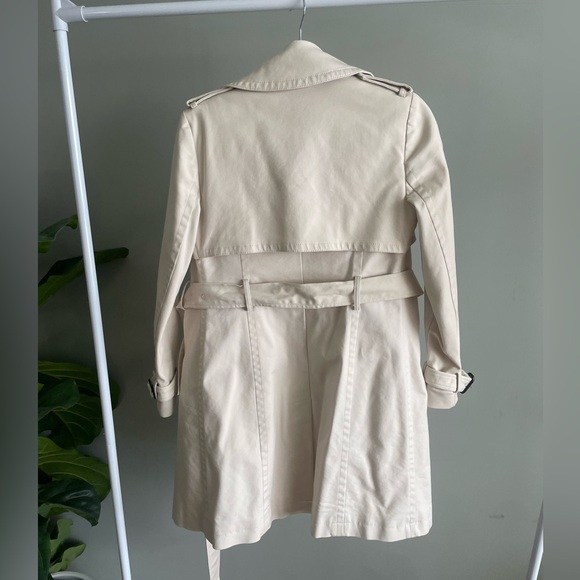 Club Monaco Matie Ivory Trenchcoat with Black Buttons Size S - Picture 2 of 4